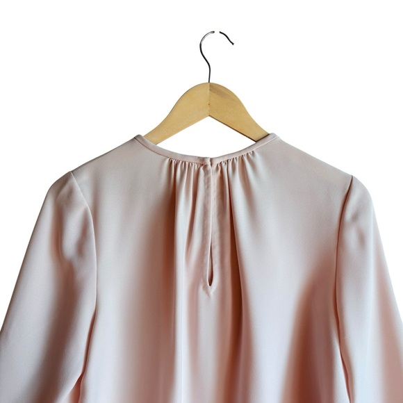 Kate Spade Embellished Crepe Top Blouse Medium Pink Champagne - Picture 9 of 16
